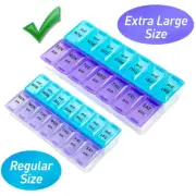 Pill Organizer Weekly Box Travel Medicine Storage Organizer AM PM Extra Large AU