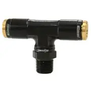 Aeroflow 1/8" NPT Tee to 1/4" Black, AF124-04-02BLK