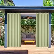 TRAGLO Outdoor Curtains for Patio Privacy Grommet Blackout Curtains Waterproof Thermal Insulated Drapes for Gazebo, Porch, Pergola, Cabana(2 Panel)(Turquoise,H223xW122 cm(Pack of 2))