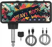 Frediuo Guitar Headphone Amp,USB Rechargeable Mini Guitar Headphone Amplifier,Mini Pocket Headphone Amplifier for Electric Guitar