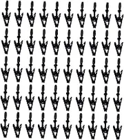 Zerodeko 50pcs Small Plastic Clip Zip Tie Mount Poles Twist Ties Drywall Anchor Repair Kit Clamps Multi Hanger Bumps Inflatable Curtain Clips with Hooks Wire Swivel Hanging Clips Road Black