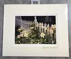 Lillies and a White Picket Fence Suzanne Parkhurst Pensacola FL Matted Art