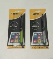 BIC 4 Colours Stylus Pens x 2 - Designed For Tablets & Smartphone - Brand New!!