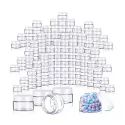 500 Pieces 1 oz Plastic Jars Bulk Empty Cosmetic Container Jars with White Li...