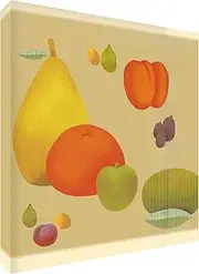 Feel Good Art Gallery Wrapped Box Canvas with Solid Front Panel (51 x 51 x 4 cm, Large, Fruity)