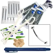 Snake Eyes Tongue Mini Body Piercing Kit - 16G Curved Barbell Jewelry
