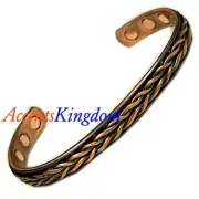 Accents Kingdom Men's Magnetic Copper Golf Bangle Cuff Bracelet Weave