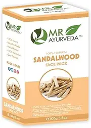 MR Ayurveda 100% Natural Sandalwood Powder | Sandalwood Powder Organic | Sandalwood Powder for Face Pack | Sandalwood Powder for Skin | No added Chemicals, 100 Grams