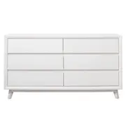 [James Lane] Morgan Oak Dresser White - 6 Drawer