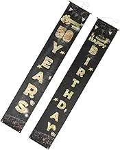 Cabilock Creative Birthday Door Curtain Banner Anniversary Party Entrance Decoration Elegant Hanging Display for Home Celebrations Stylish Photo Booth Backdrop for Birthday Events