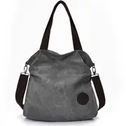 Women Weekend Travel Shopping Canvas Big Bag Work Bag Shoulder Bag HandbagGray