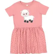 Inktastic Cute White Lamb Toddler Dress Farm Animals Wool Animal Favorite Flock