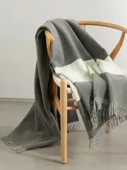 [Brunello Cucinelli] Brunello Cucinelli - Fringed Cashmere Blanket - Off-white - One size One size Off-white