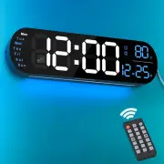 Digital Wall Clock Large Display, 13.7 Inch Large Digital Wall Clock with RGB Co