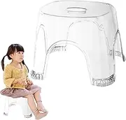 Clear Shower Foot Stool | Transparent Waterproof Stool with Non-Slip Design | Compact Clear Seat for Bathroom Corners, Bedside, Small Shower Spaces, Spa, and Bath Use