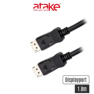 【atake】DisplayPort 1.2版高畫質傳輸線(1.8m) 公對公/DP/高畫質傳輸線