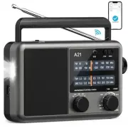 Portable AM FM Shortwave Radio with Bluetooth,Transistor Radio with Best Rece...