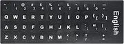 [2PCS Pack] HRH English Keyboard Stickers,PC Keyboard Stickers Black Background with White Lettering for Computer