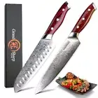 Chef Santoku Knife Set 67 Layers Damascus Steel VG10 Core Wood Handle Slicing L