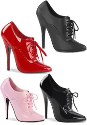 Pleaser Devious DOMINA-460 6 Inch Oxford Lace-Up Pumps