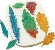 Koogel Tree Leaf mold Cake Fondant Silicone Mold Fondant Clay Mould Leaf Shape 3D Chocolate DIY Decorating tool(Gray)