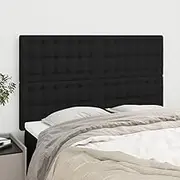 Bed Headboard Set of 4, Beds Head Frame Headboards 4 pcs Black 72 cm Fabric