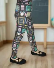 NEW Girls Small ABC School Printed Leggings YOGA WAIST (soft as Lularoe)