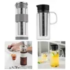 Glass Pitcher with Lid & Infuser Ice Tea Brewing Pitcher with Removable