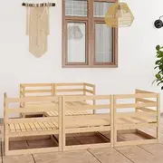 6 Piece Garden Lounge Set Solid Pinewood,Outdoor Furniture Sets 65.32KG-3075329