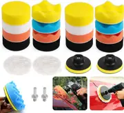 22pcs 3" Polishing Pads Buffing Waxing Pad Polisher Drill Sponge Kit Set For Car