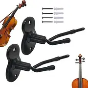 Viola Hanger Wall Mount - 2X Violin Hanger with Bow Holder,Space Saving String Instrument Display Stand for Home, Studio, Music Room