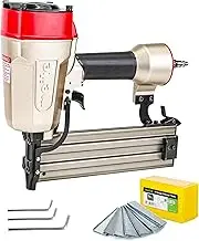 meite Pneumatic Concrete T Nailer with 400 PCS 1-1/4 Inch Concrete Nails, 14 Gauge Heavy Duty Air Concrete Nail Gun, Compatible with 14 Gauge 3/4 Inch to 2-1/2 Inch Concrete T Nails (ST64E)
