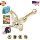 Real 14k Yellow Gold Butterfly Nose Stud - 20g with CZ Diamond Finish