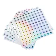 Capital Letter Stickers, Alphabet N Round Self-Adhesive Reflective 15 Sheets