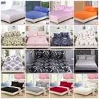 Floral Leaves Fitted Sheet Set Mattress Protector Queen King Size Bed Pillowcase