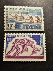 Sello Valor Marfil Juegos Olímpicos México N º 277/278 Nueva Lujo MNH 1968