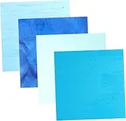 Veemoon 4Pcs Glass Tiles for DIY Craft Projects Stained Glass Paint for Picture Frames Flowerpots and Home Decor