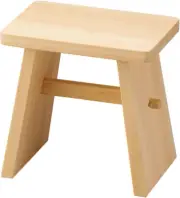 Japanese Onsen Style Bath Stool, Natural Hinoki Wood, Made in Japan (L (H30Cm))