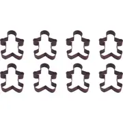 8x R&M Gingerbread Man Cookie Cutter Polyresin Coated Steel Mould 12.75cm BRN