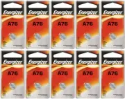 10 Energizer A76 LR44 AG13 L1154 G13 V13GA Alkaline Button Batteries Fresh