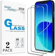 [2 Pack] KATIN Screen Protector for iPhone 12 Pro Max 6.7 Inch Tempered Glass, Bubble Free, 9H Hardness, Easy to Install