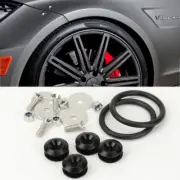 Black Bolt on Fast Quick Release Secure Kit For BMW AUDI Front Rear Bumper Lip (for: Audi)