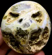 115g WOW! NATURAL Skull — OCEAN JASPER QUARTZ Geode CRYSTAL HEALING D829