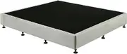 Palermo King Ensemble Frame Bed Base - Linen Fabric - Platinum Light Grey - Premium Linen Fabric Upholstered Bed Base