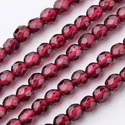 DanLingJewelry 500Pcs 3mm Red Faceted Natural Garnet Round Loose Beads Small Healing Gemstone Spacer Beads for Jewelry Making DIY Crafts