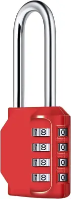Combination Padlock, [2.6Inch Long Shackle] 4 Digit Combination Lock, Padlock W