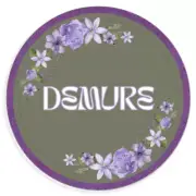 Demure - Circle Sticker Decal 3 Inch - Mindful Elegant Cutesey Classy