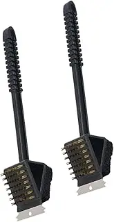 MUSISALY 2Pcs BBQ Grill Cleaning Brush Ergonomic Barbecue Cleaner with Durable Scrubber Head Effortless Grilling Accessories for Quick Residue Removal and Safe Cooking