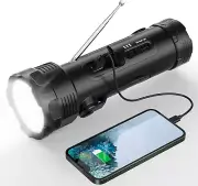 Emergency Weather Radio with 5 Flashlight Modes Raynic 3000 Hand Crank Solar Bat