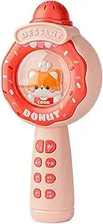 mivceklw Kids Karaoke Microphones, Cartoon Singing Toy, Portable Handheld Speaker Recorder, Fun Voice Effects, Rechargeable Battery, ABS Material, 3.94 x 2.91 x 8.66 inches
